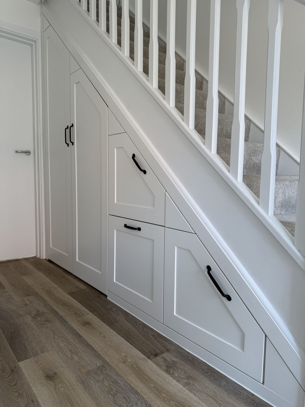 Shaker under-stairs storage