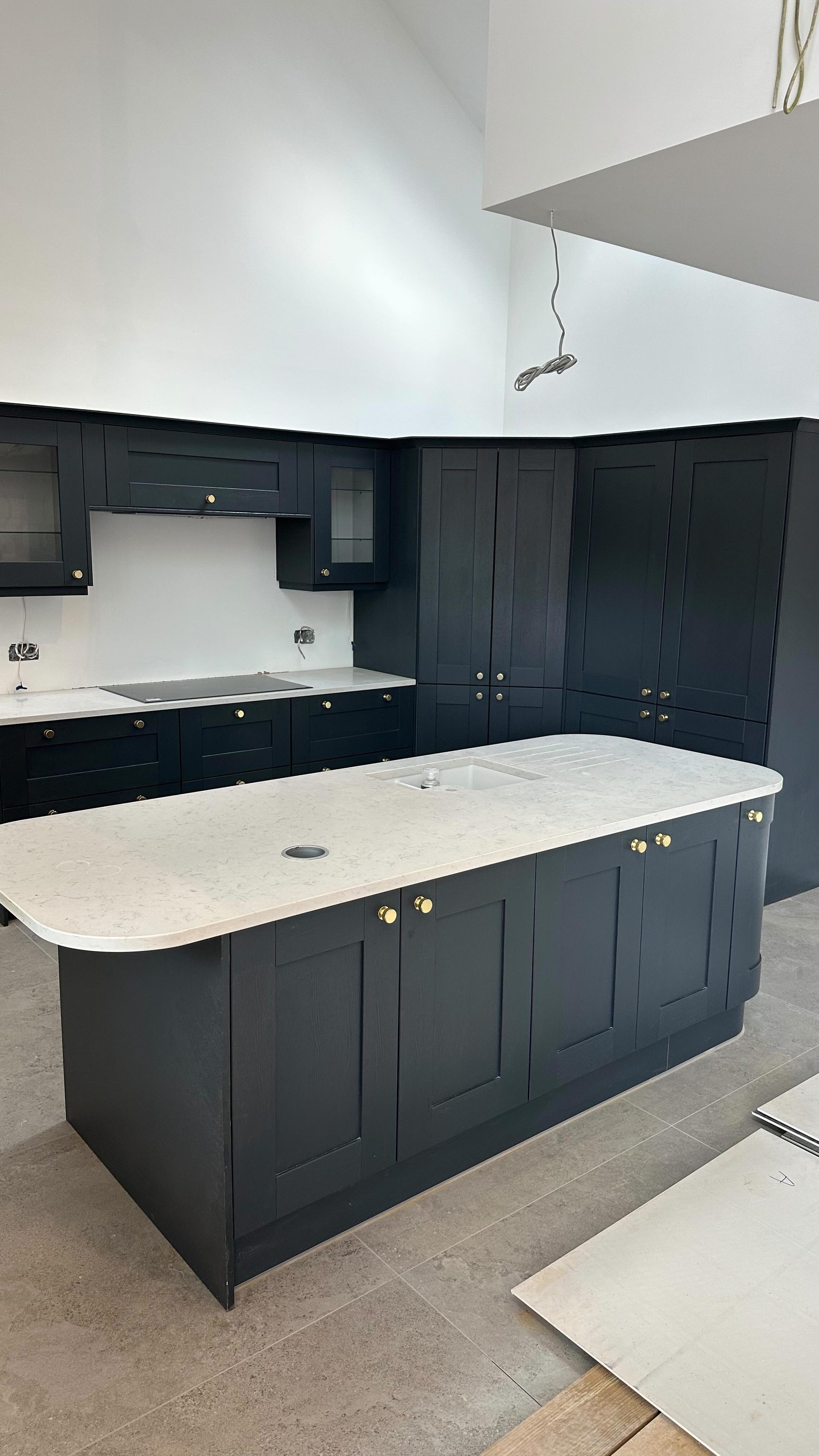Shaker kitchen with navy island